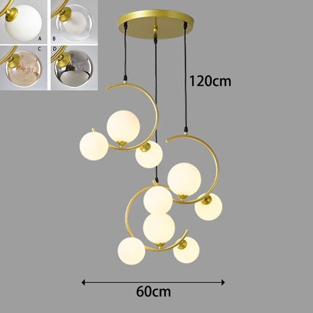 Modern and elegant LED chandelier - Glass and acrylic design perfect for living and dining spaces