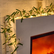 Magic Olive Branch Garland – Decorate Your Space with 96 Twinkling LED Lights for Indoor and Outdoor Elegance