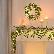Magic Olive Branch Garland – Decorate Your Space with 96 Twinkling LED Lights for Indoor and Outdoor Elegance