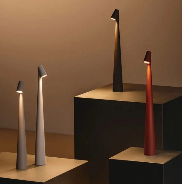 Lampe de table en aluminium rechargeable élégante - Design chic avec niveaux d'éclairage réglables