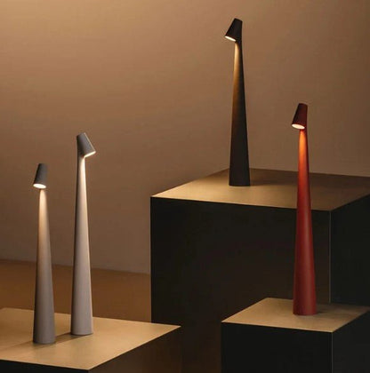 Lampe de table en aluminium rechargeable élégante - Design chic avec niveaux d'éclairage réglables