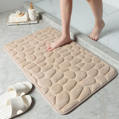 Tapis de bain en coton pierre de luxe antidérapant – Sécurité et confort ultimes pour votre salle de bain