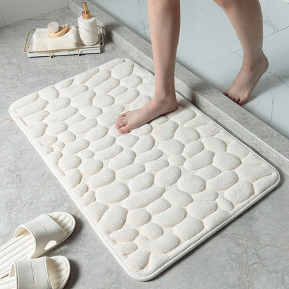 Tapis de bain en coton pierre de luxe antidérapant – Sécurité et confort ultimes pour votre salle de bain