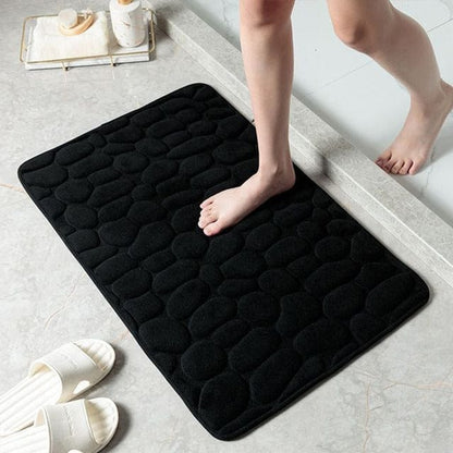 Tapis de bain en coton pierre de luxe antidérapant – Sécurité et confort ultimes pour votre salle de bain