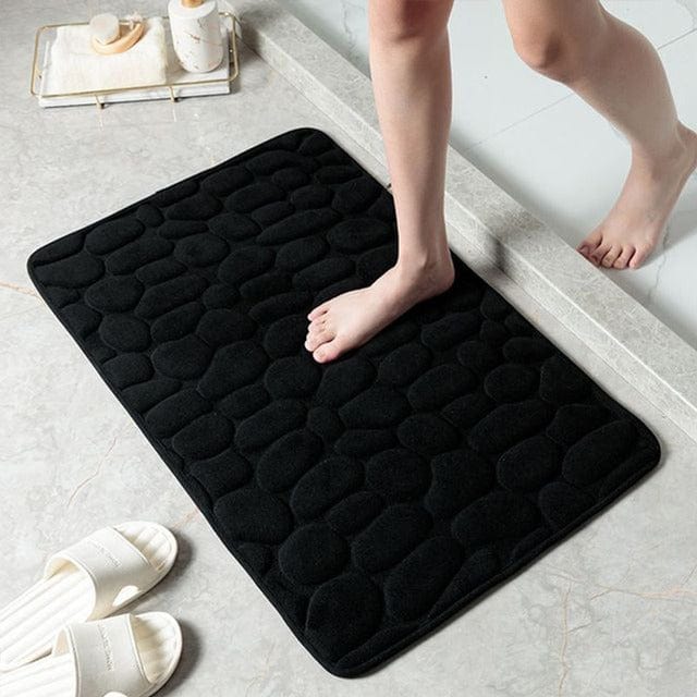 Tapis de bain en coton pierre de luxe antidérapant – Sécurité et confort ultimes pour votre salle de bain