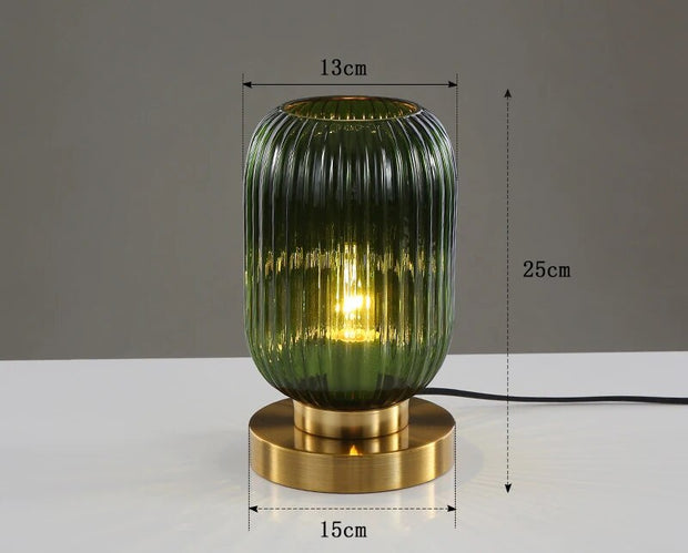 Elegant Nordic glass table lamp – Illuminate your space with modern elegance and a soft LED glow