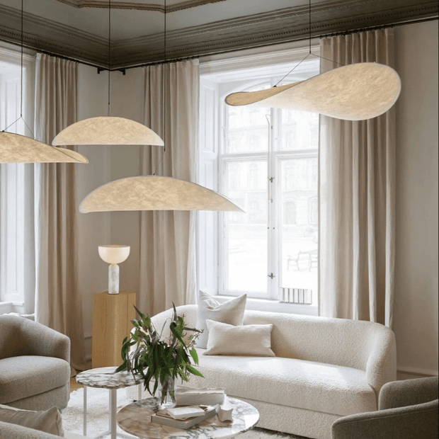 Superb Japandi Silk Pendant – Elegant LED Hanging Lamp with E27 Socket