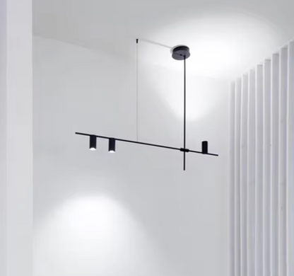 Suspension Minimaliste Noire Élégante – Style Métal et Aluminium Contemporain pour Espaces Sophistiqués