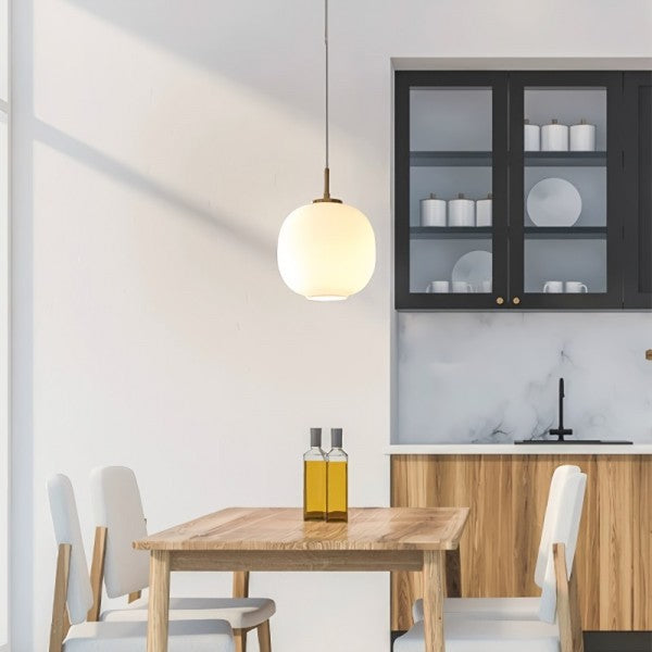 Elegant opal glass pendant – Embrace Nordic elegance for a chic home atmosphere