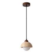 Elegant pendant lamp in natural marble – LED wall light with a design merging wood and marble