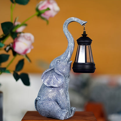 Lampe de jardin éléphant solaire enchantée – Créez une ambiance sereine avec une lueur dorée rayonnante