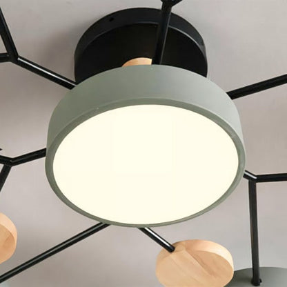 Elegant nordisk LED-plafond - Stilren design med förgrenad skiva