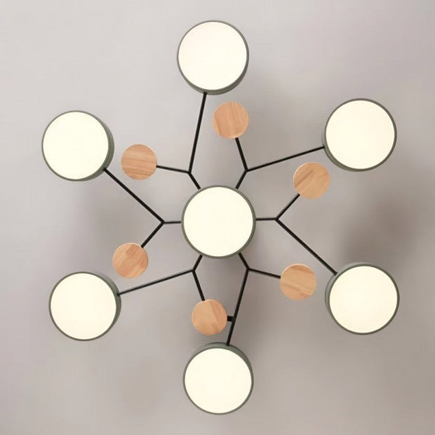 Elegant Nordic LED ceiling light - Stylish branched disc design