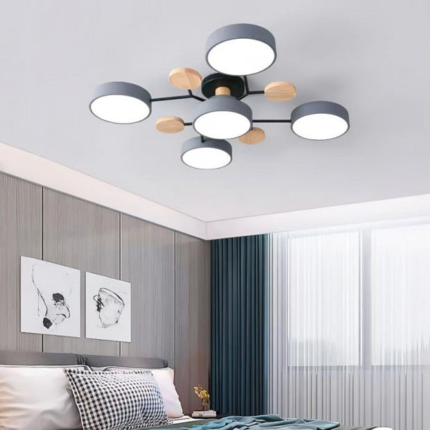 Elegant Nordic LED ceiling light - Stylish branched disc design
