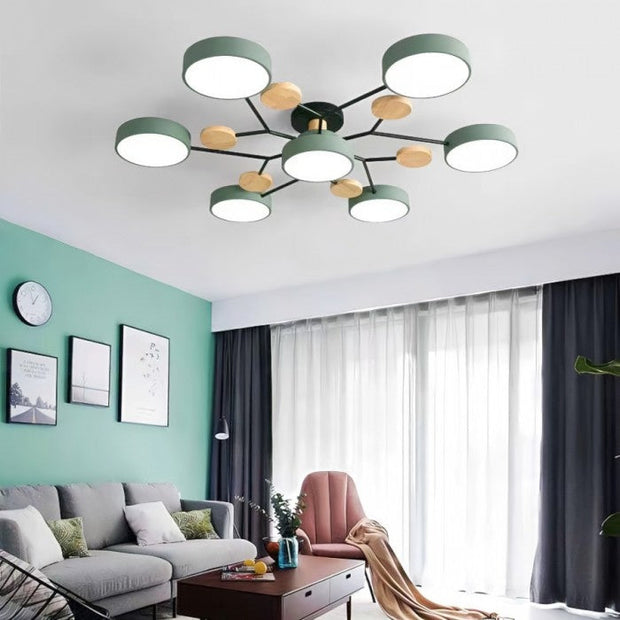 Elegant Nordic LED ceiling light - Stylish branched disc design