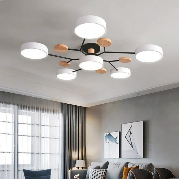 Elegant Nordic LED ceiling light - Stylish branched disc design