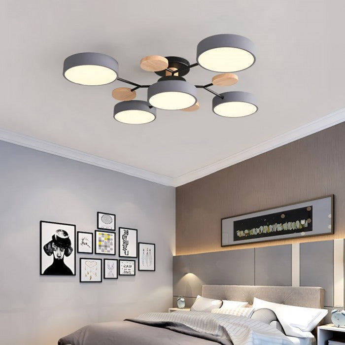 Elegant nordisk LED-plafond - Stilren design med förgrenad skiva