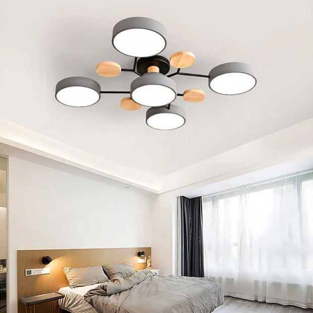Elegant Nordic LED ceiling light - Stylish branched disc design