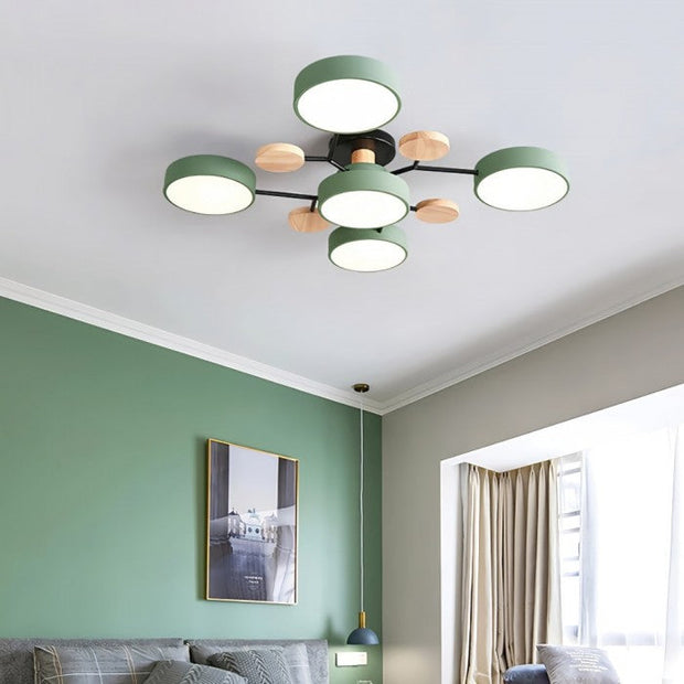 Elegant Nordic LED ceiling light - Stylish branched disc design