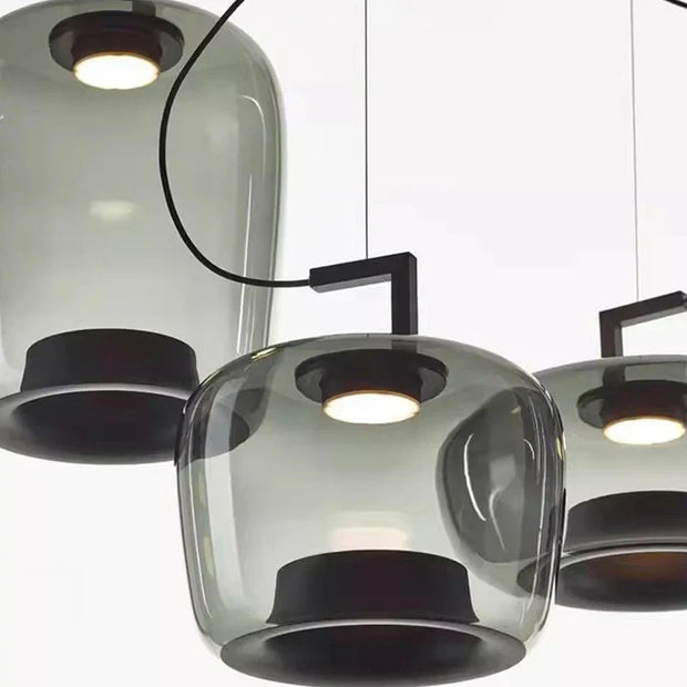 Modern Elegant LED Chandelier - Glass and Aluminum Design for Your Kitchen and Dining Room