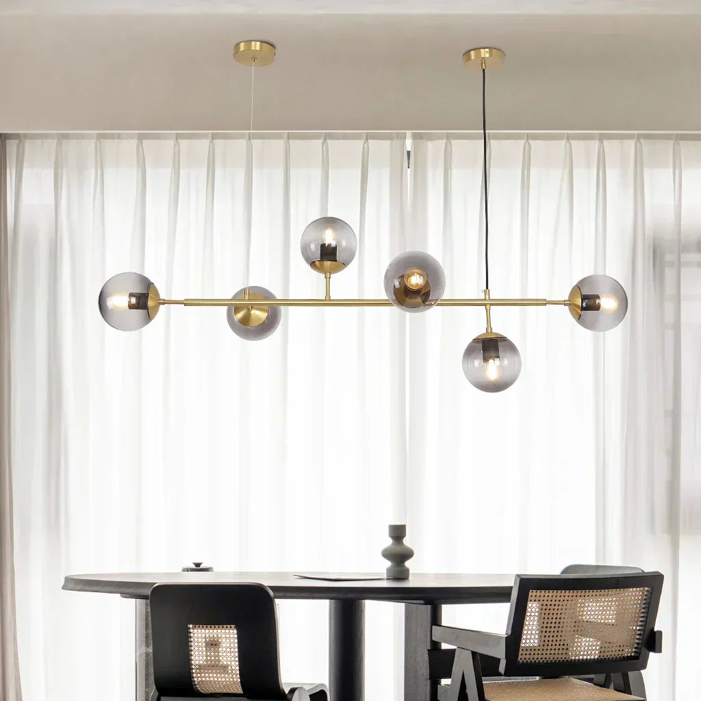Suspension Orb Chic – Moderne glazen bol-lamp verkrijgbaar in elegant gouden of strak zwart afwerking