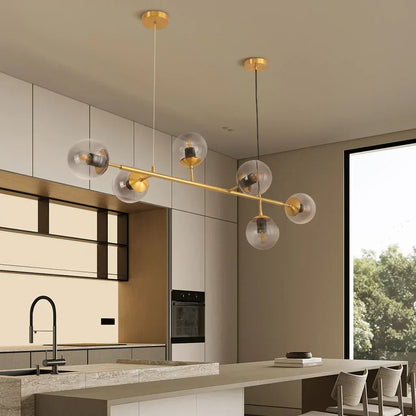Suspension Orb Chic – Moderne glazen bol-lamp verkrijgbaar in elegant gouden of strak zwart afwerking