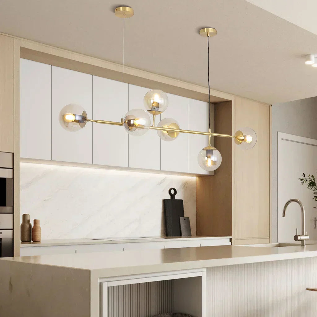 Suspension Orb Chic – Moderne glazen bol-lamp verkrijgbaar in elegant gouden of strak zwart afwerking