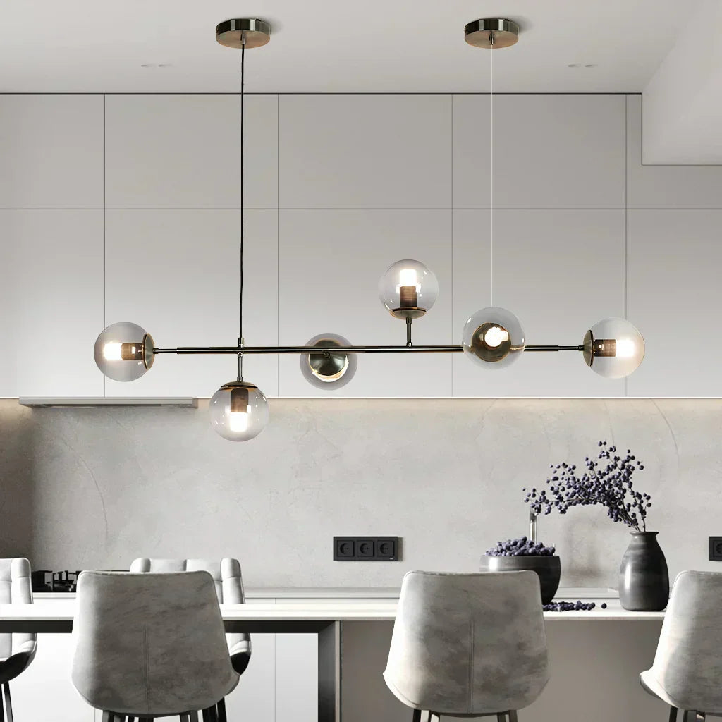 Suspension Orb Chic – Moderne glazen bol-lamp verkrijgbaar in elegant gouden of strak zwart afwerking