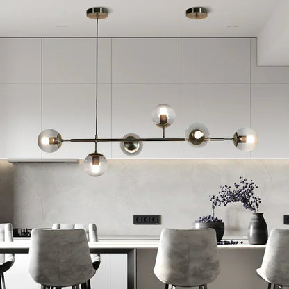 Suspension Orb Chic – Moderne glazen bol-lamp verkrijgbaar in elegant gouden of strak zwart afwerking