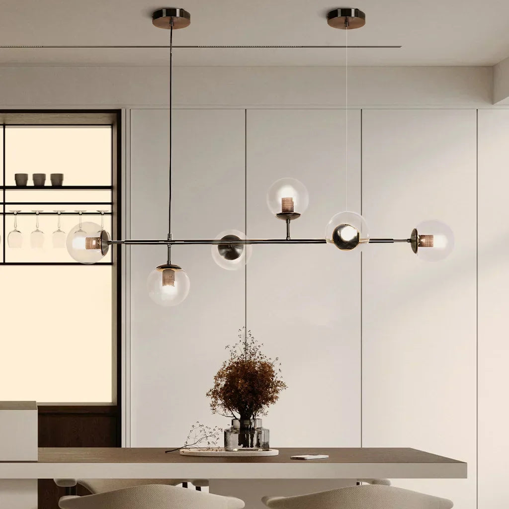 Suspension Orb Chic – Moderne glazen bol-lamp verkrijgbaar in elegant gouden of strak zwart afwerking