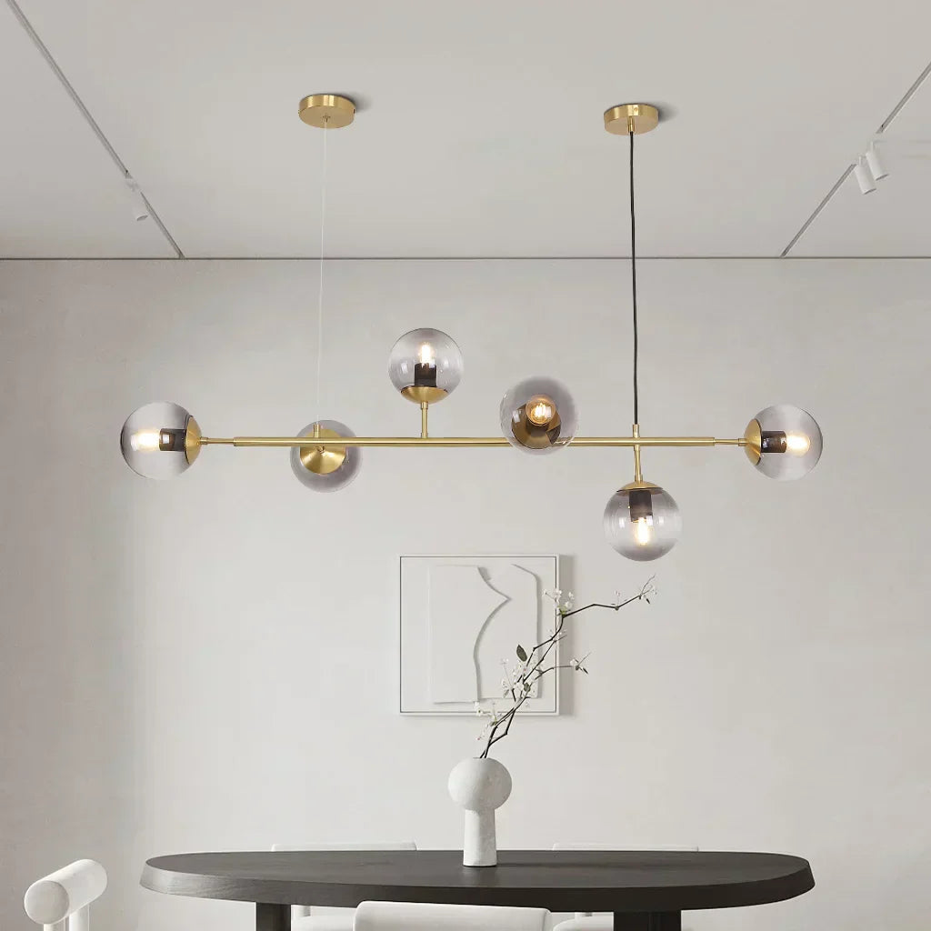 Suspension Orb Chic – Moderne glazen bol-lamp verkrijgbaar in elegant gouden of strak zwart afwerking