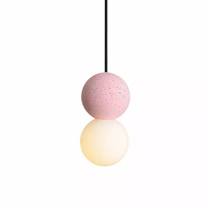 Magnifique Suspension Origo – Style Géométrique Moderne Fabriquée en Pierre Volcanique avec un Élégant Diffuseur en Verre Opale