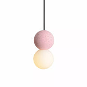 Magnificent Origo Pendant Light – Modern Geometric Style Made from Volcanic Stone with an Elegant Opal Glass Diffuser