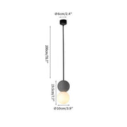 Dazzling geometric pendant light Origo – Made from volcanic stone and opal glass