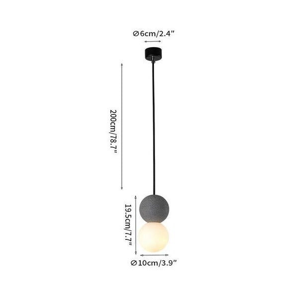 Dazzling geometric pendant light Origo – Made from volcanic stone and opal glass