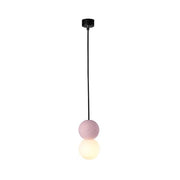 Dazzling geometric pendant light Origo – Made from volcanic stone and opal glass