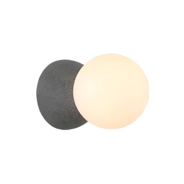 Dazzling geometric pendant light Origo – Made from volcanic stone and opal glass