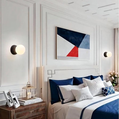 Bländande geometrisk hängande lampa Origo – Tillverkad av vulkansten och opalglas