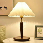 Timeless pleated wooden table lamp – A perfect blend of classic elegance and modern utility