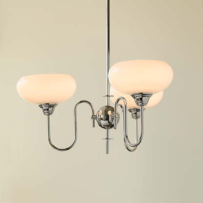 Exquisite glass and metal chandelier – Elevate your space with timeless sophistication