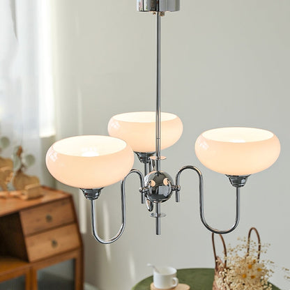 Exquisite glass and metal chandelier – Elevate your space with timeless sophistication