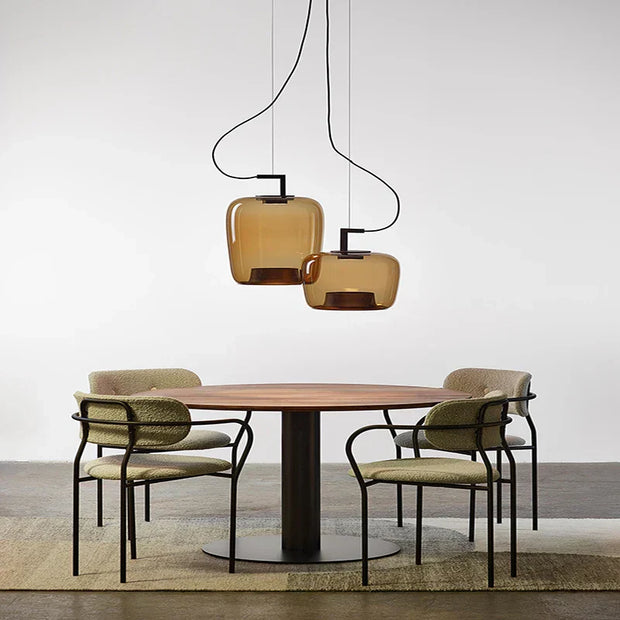 Modern Elegant LED Chandelier - Glass and Aluminum Design for Your Kitchen and Dining Room