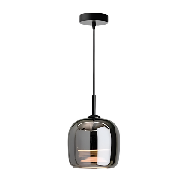 Sleek Nordic Black Glass Pendant - Modern and Stylish Elegance with LED Lighting