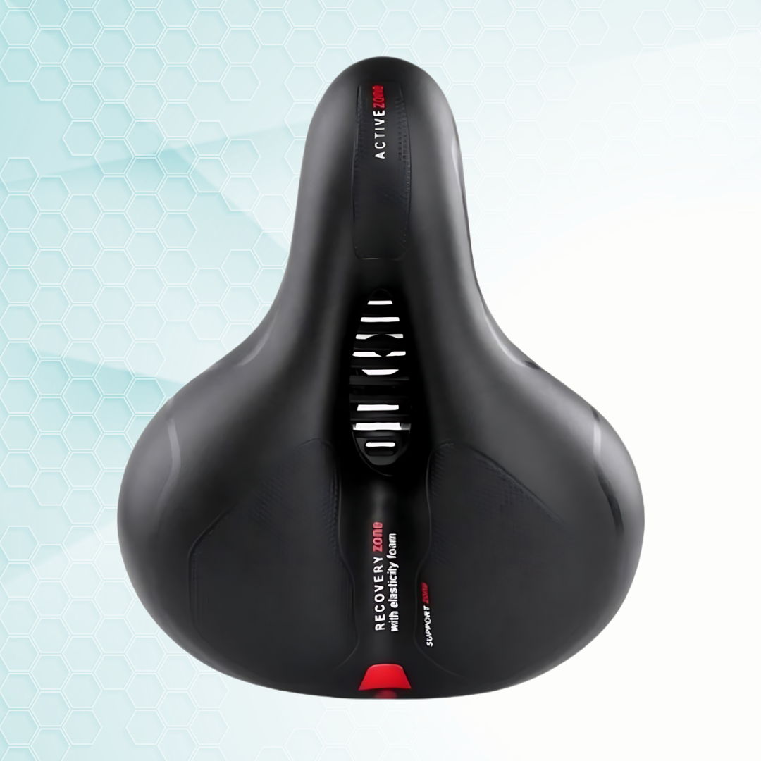 Ultieme comfortabele fietszadel met geïntegreerde schokdemper – Ergonomisch ontwerp en royaal gevoerd