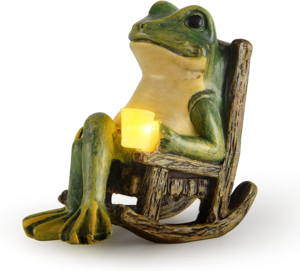 Enchanted LED Frog Statue – A Whimsical Outdoor Delight