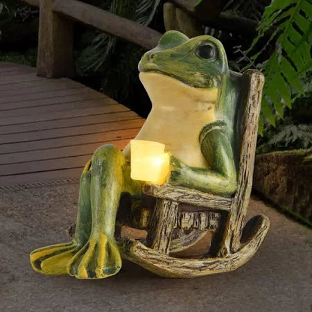 Enchanted LED Frog Statue – A Whimsical Outdoor Delight