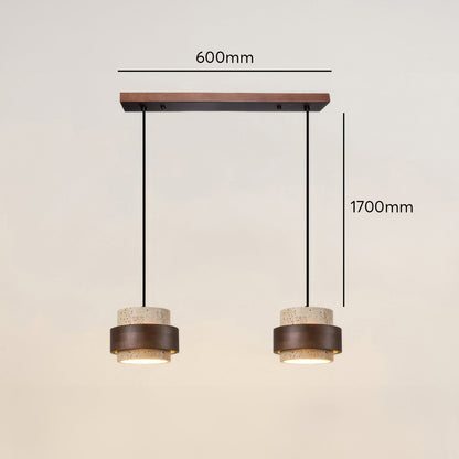 Lampe de chevet Ascend Wabi-Sabi élégamment conçue – Une fusion chic de minimalisme rétro en travertin et en bois