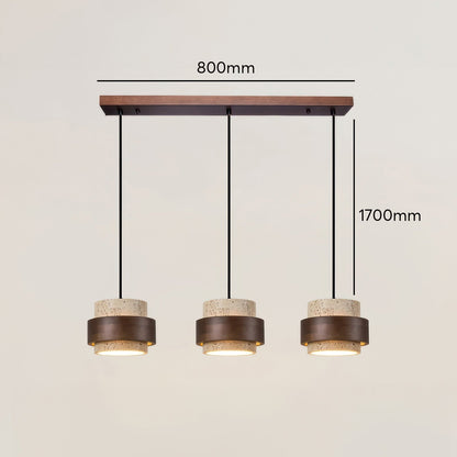 Lampe de chevet Ascend Wabi-Sabi élégamment conçue – Une fusion chic de minimalisme rétro en travertin et en bois