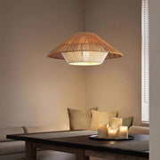 Elegant Japanese rattan hanging lamp – Retro zen-inspired pendant lamp with E27 socket