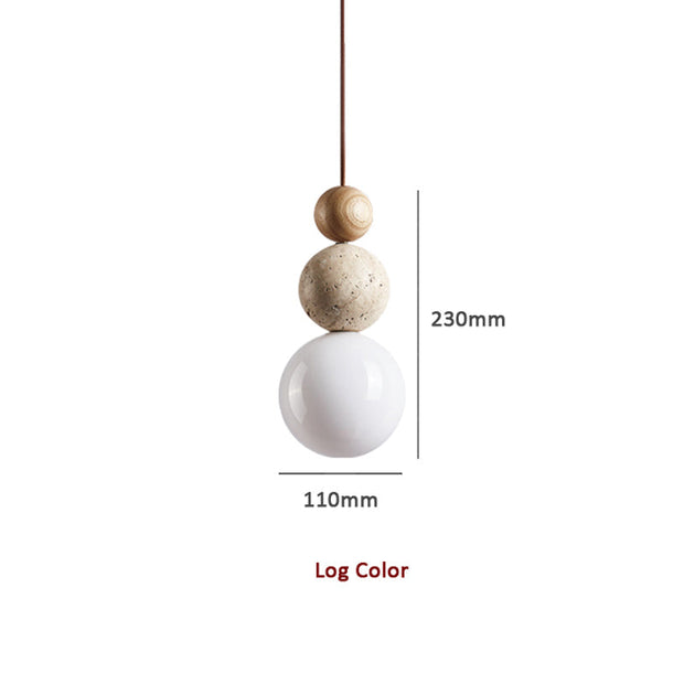 Elegant Chandelier in Lava Stone and Travertine – A Dazzling Fusion of Glass and Wood Textures